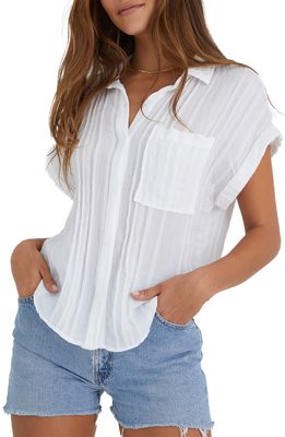 Bella Dahl Short Sleeve Pocket Button-Up Shirt in White