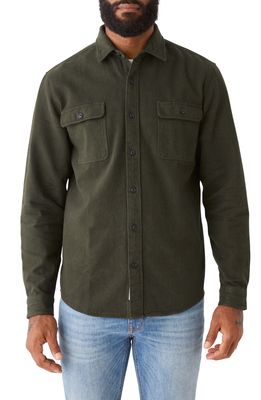 Frank And Oak Kapok Solid Flannel Button-Up Overshirt in Rosin