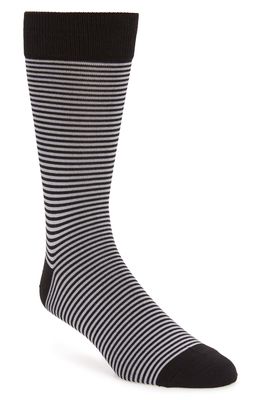 Nordstrom Ultra Soft Stripe Socks in Black/Grey