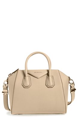 Givenchy Small Antigona Leather Satchel in Beige
