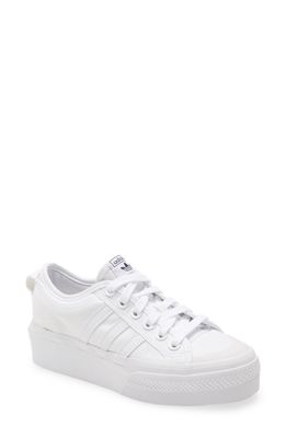 adidas Nizza Platform Sneaker in White/White/White