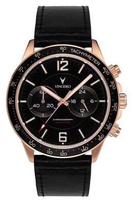 Vincero Apex Chronograph Leather Strap Watch