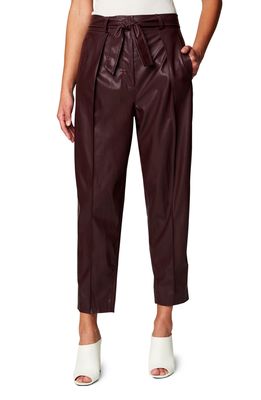 BLANKNYC Belted Faux Leather Pants in Grape Shake