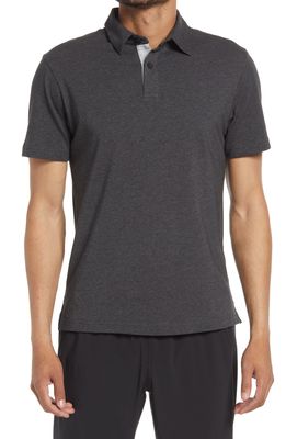 Public Rec Go-To Athletic Fit Performance Polo in Heather Charcoal