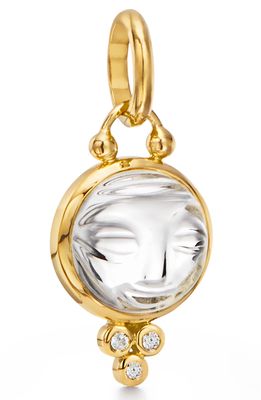 Temple St. Clair Moonface Diamond & Rock Crystal Pendant in Yellow Gold