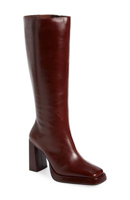 Jeffrey Campbell Maximal Knee High Boot in Brown Leather