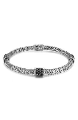 John Hardy 'Classic Chain - Lava' Extra Small Braided Bracelet in Silver/Black Sapphire