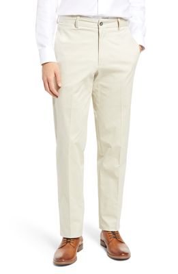 Berle Charleston Flat Front Stretch Cotton Dress Pants in Stone