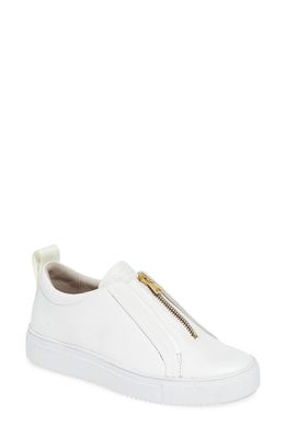 Blackstone RL62 Zip Front Sneaker in White Leather