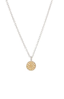 Anna Beck Mini Circle Pendant Necklace in Gold/Silver