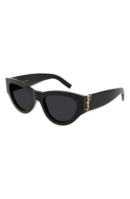 Saint Laurent 53mm Rectangular Sunglasses in Black