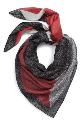 Rebecca Minkoff Cheetah Floral Cotton & Silk Square Scarf in Charcoal/Red