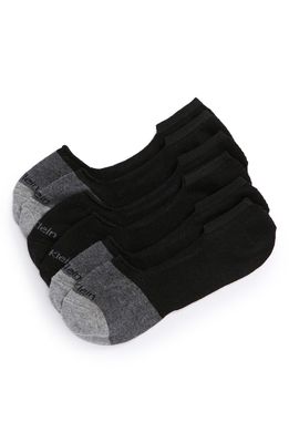 Calvin Klein 3-Pack No-Show Socks in Black/Charcoal Heather