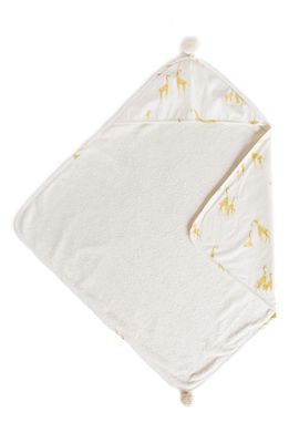 Pehr Follow Me Giraffe Organic Cotton Hooded Towel in Yellow