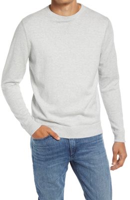 Treasure & Bond Cotton & Cashmere Crew Sweater in Light Grey Heather
