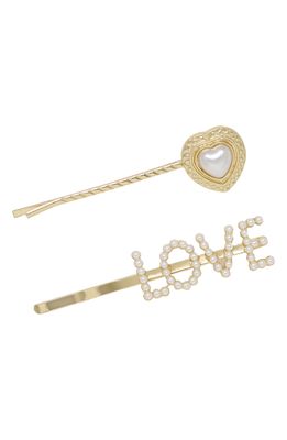 Ettika Love Set of 2 Hair Pins in Gold