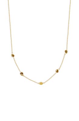 Argento Vivo Sterling Silver Bead Station Necklace in Gold