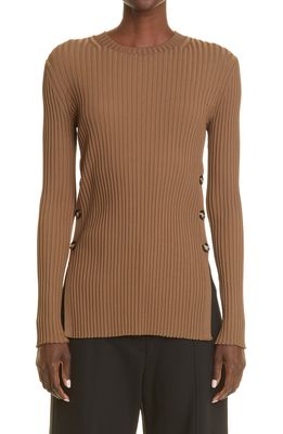 Proenza Schouler Side Button Rib Sweater in Coconut