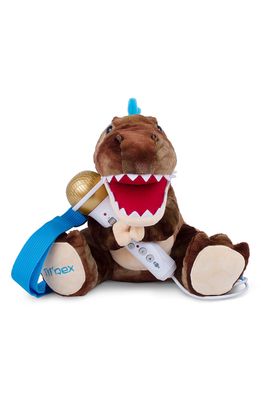 Singing Machine Sing-Along Crew Lil' Rex Stuffed Animal with Sing Along Microphone in Brown