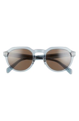 CELINE 58mm Round Sunglasses in Shiny Light Blue /Brown