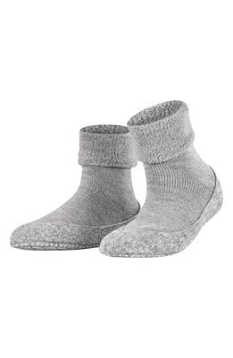 Falke Cosy Stretch Wool Slipper Socks in Light Grey Mel