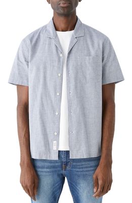 Frank And Oak Check Short Sleeve Organic Cotton & Linen Button-Up Shirt in Micro Check