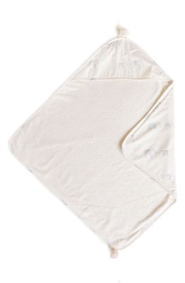Pehr Follow Me Elephant Organic Cotton Hooded Towel in Grey