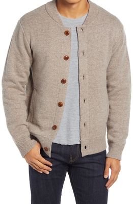 Schott NYC Bomber Cardigan in Taupe