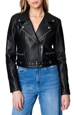BLANKNYC Faux Leather Moto Jacket in Hot Ticket