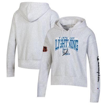 Women's Champion Heathered Gray Tampa Bay Lightning Reverse Weave Pullover Hoodie in Heather Gray