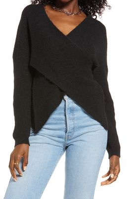 Open Edit Wrap Sweater in Black