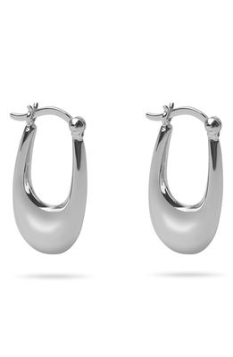 Argento Vivo Sterling Silver Oval Chunky Hoop Earrings