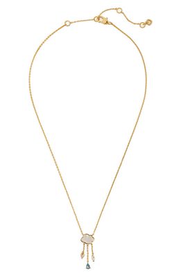 kate spade new york wishes cloud mother-of-pearl pendant necklace in Cream Multi