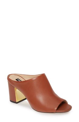 Karl Lagerfeld Paris Jensen Slide Sandal in Siena Brown Leather