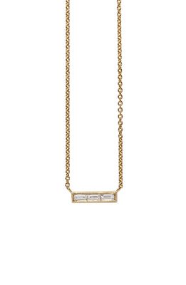 Sethi Couture Diamond Baguette Necklace in Gold/Diamond