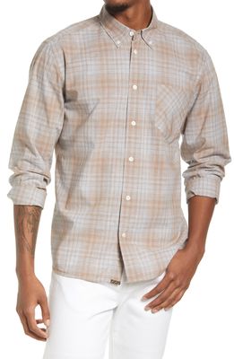 Billy Reid Men's Tuscumbia Standard Fit Plaid Button-Down Shirt in Grey/Tan