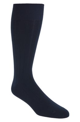 Nordstrom Men's Shop Ultra Soft Solid Ribbed Socks in Navy