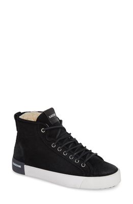 Blackstone QL70 Genuine Shearling Lined Sneaker in Black Leather