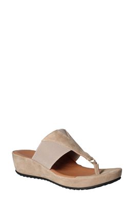 L'Amour des Pieds Chantara Thong Wedge Sandal in Taupe