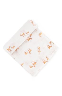 Pehr Print Organic Cotton Swaddle in Fawn/Pink