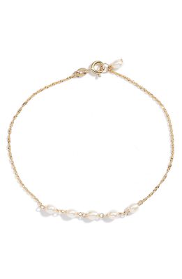 Poppy Finch Cultured Pearl Bracelet in Yellow Gold/Pearl