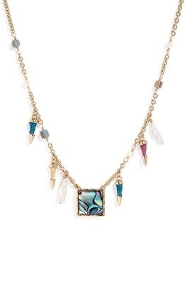 Akola Channing Cultured Pearl Pendant Necklace in Abalone/Gold