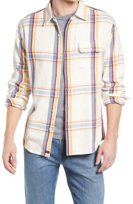 The Normal Brand Boone Regular Fit Flannel Button-Up Shirt in Cream Plaid