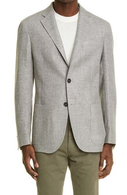 ZEGNA Wool & Linen Sport Coat in Silver