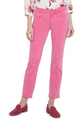NYDJ Marilyn Ankle Straight Leg Jeans in Pink Peony