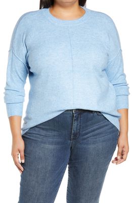 Vince Camuto Center Seam Crewneck Sweater in Blue Heather