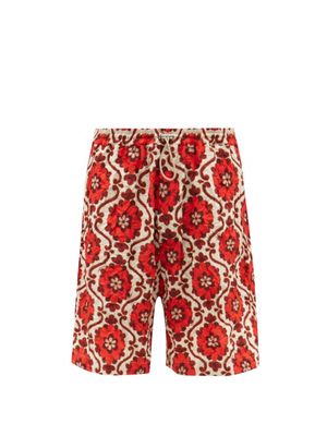 Dsquared2 - Floral-print Crinkled Shorts - Mens - Orange Multi