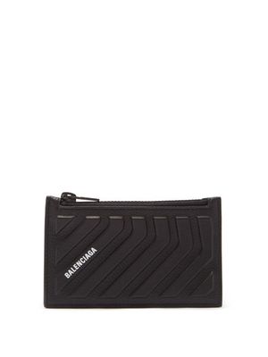 Balenciaga - Car Logo-print Embossed-leather Wallet - Mens - Black