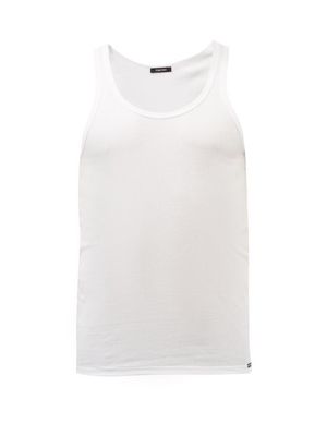 Tom Ford - Logo-label Ribbed Cotton And Modal Jersey Vest - Mens - White