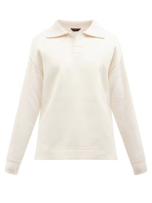 Ermenegildo Zegna - Open-collar Wool-felt Polo Shirt - Mens - White